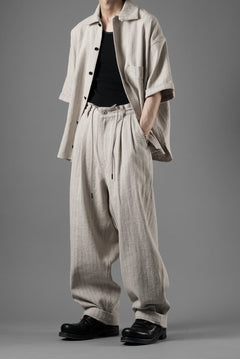 Load image into Gallery viewer, N/07 3 STITCHES WIDE TAPERED TROUSERS / HEAVY C/LI BUTCHER STRIPES (BEIGE)