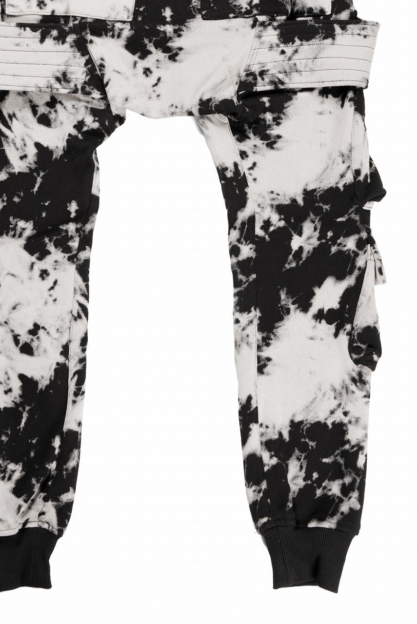 画像をギャラリービューアに読み込む, A.F ARTEFACT BELT CARGO SAROUEL JOGGER / MOTTLED DYING (BLACK x IVORY)