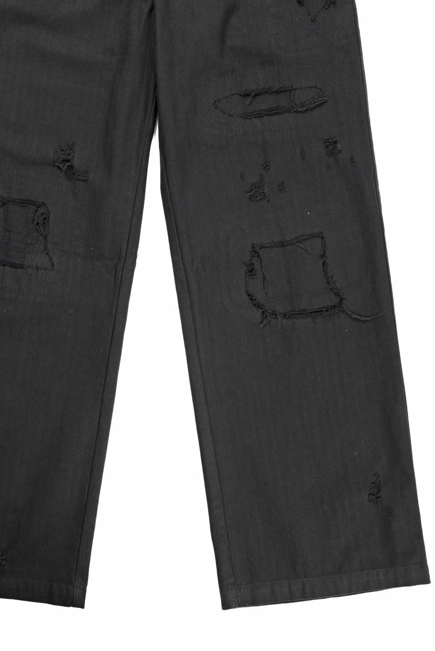 画像をギャラリービューアに読み込む, Professor.E DISTRESSED WORK PANTS (BLACK)