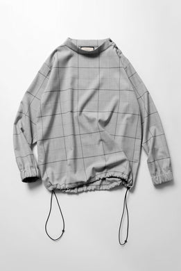 N/07 exclusive MOCK NECK PULLOVER SHIRT / WINDOWPANE CHECK TR TWILL (GREY)