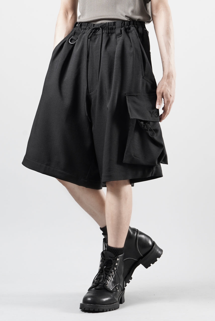 画像をギャラリービューアに読み込む, Y-3 Yohji Yamamoto SPORT UNIFORM CARGO SHORTS (BLACK)