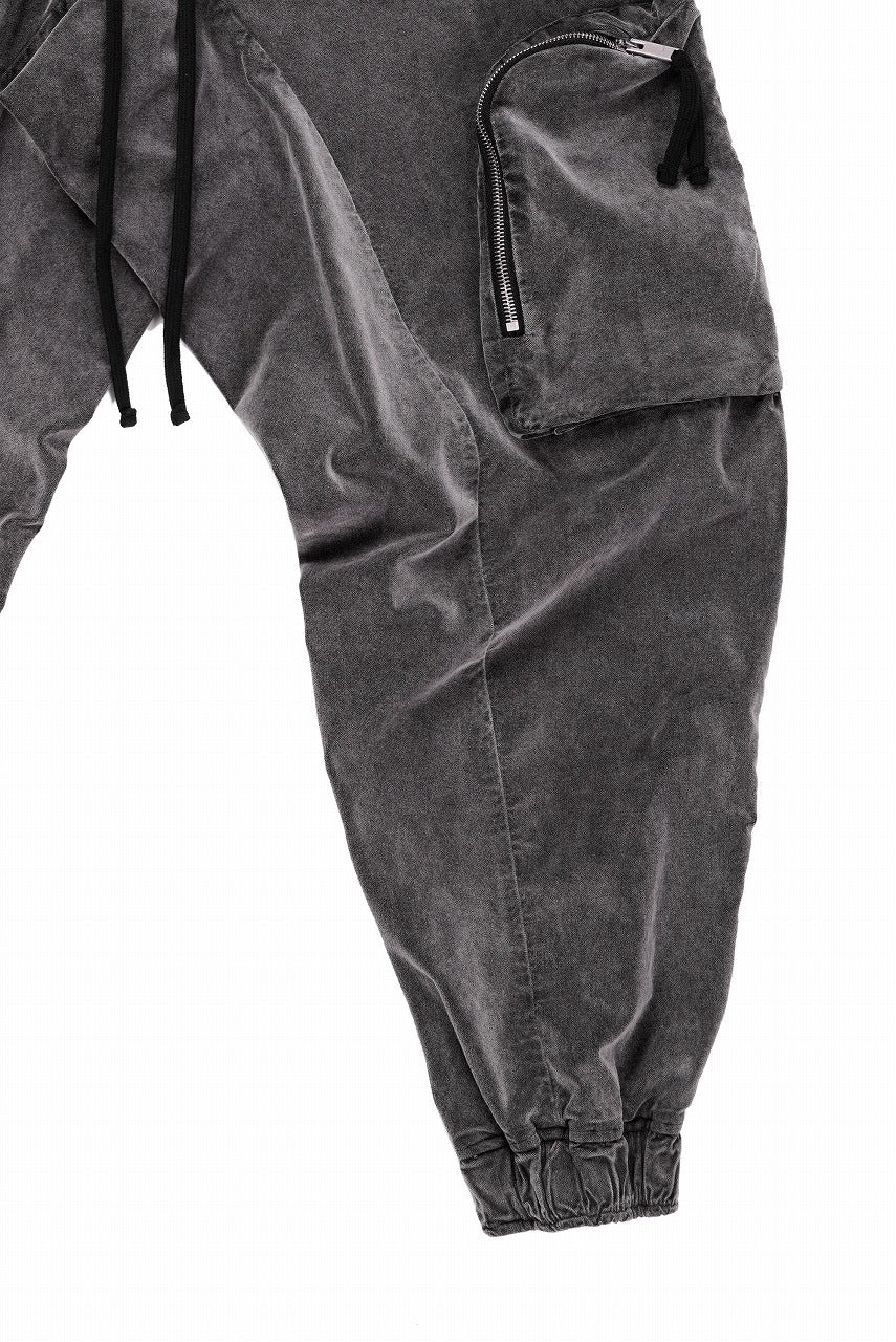 画像をギャラリービューアに読み込む, thom/krom ZIP CARGO JOGGER TROUSERS / DYED SOFT ELASTIC VELVET (USED GREY)