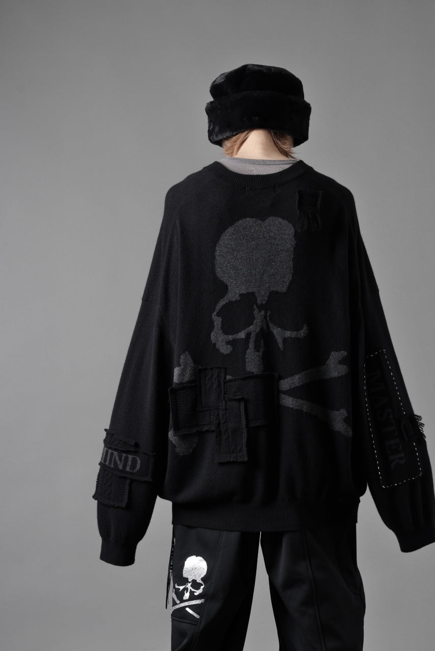 MASTERMIND WORLD PATCHWORK CARDIGAN / CASHMERE KNIT (BLACK)