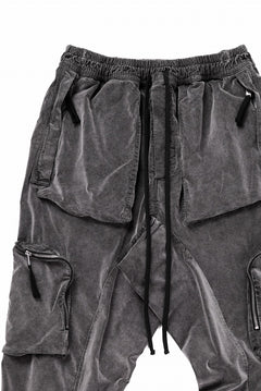 画像をギャラリービューアに読み込む, thom/krom ZIP CARGO JOGGER TROUSERS / DYED SOFT ELASTIC VELVET (USED GREY)