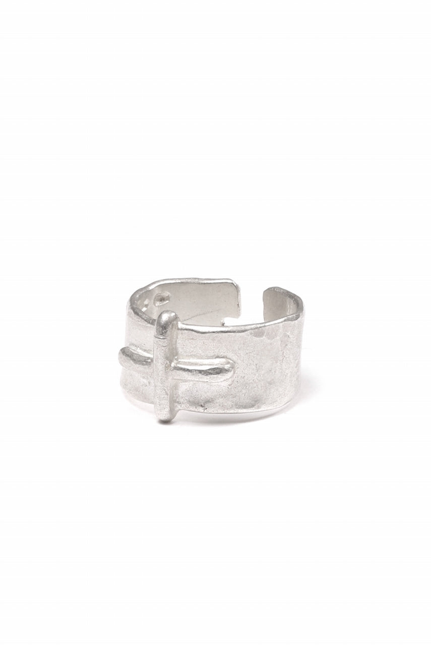 m.a+ silver stitched cross ring / AG18/AG (SILVER)