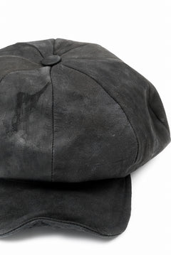 画像をギャラリービューアに読み込む, ierib Leather Casquette / Lamb Suede (BLACK)