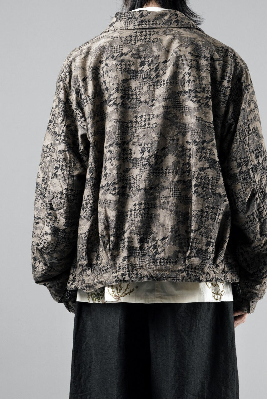画像をギャラリービューアに読み込む, KLASICA "IRWELL" CURVED ARM BUTTON BLOUSON / BACK JACQUARD HOUND TOOTH CAMO (FOREST)