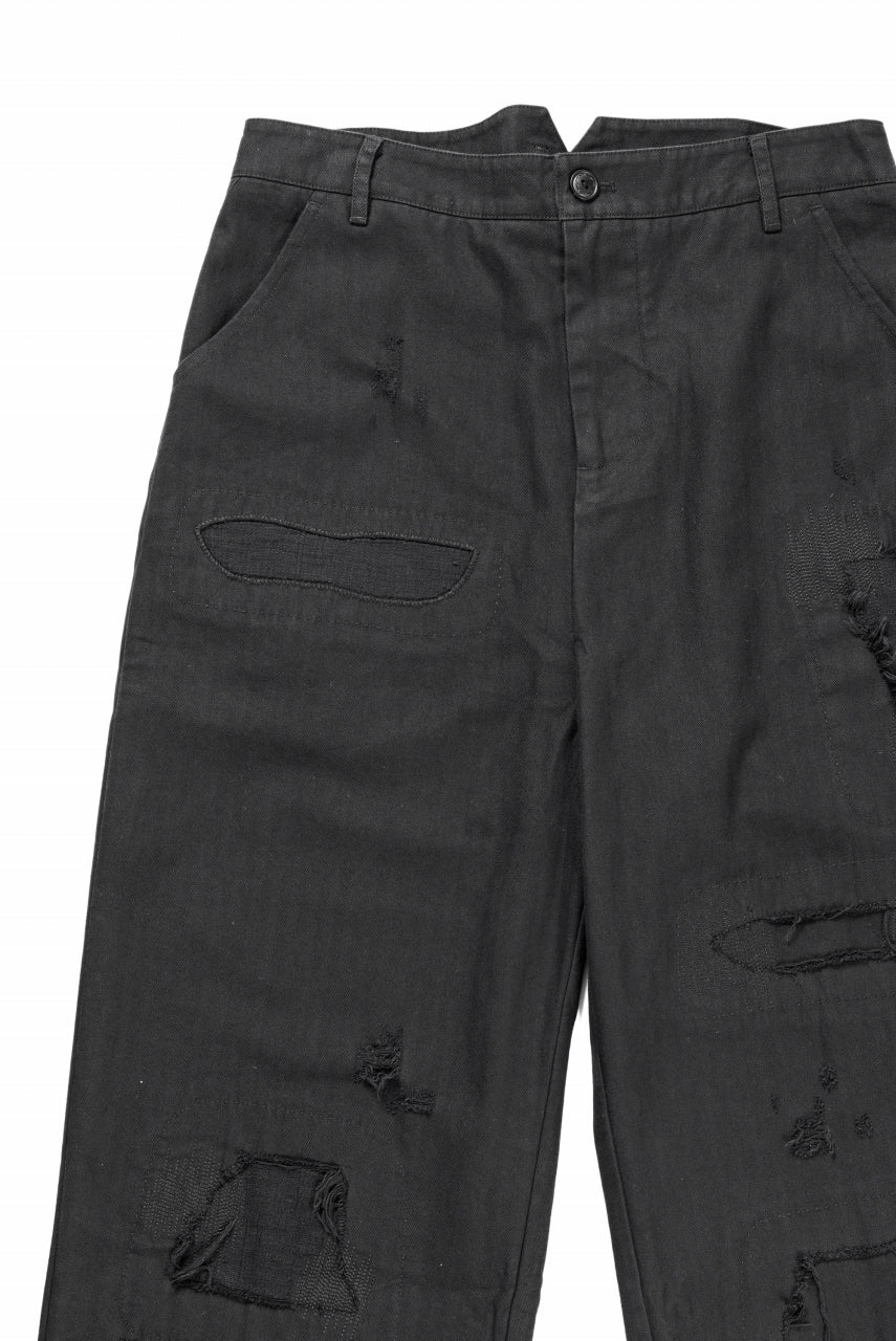 画像をギャラリービューアに読み込む, Professor.E DISTRESSED WORK PANTS (BLACK)