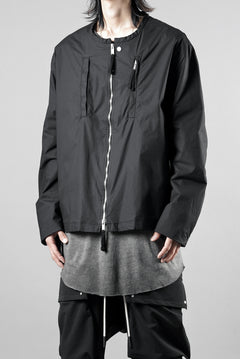 画像をギャラリービューアに読み込む, thom/krom COLLARLESS JACKET / STRETCH COTTON (BLACK)【26SS PRE SALE】