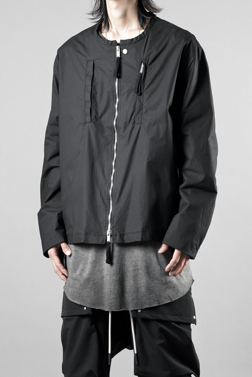 画像をギャラリービューアに読み込む, thom/krom COLLARLESS JACKET / STRETCH COTTON (BLACK)【26SS PRE SALE】