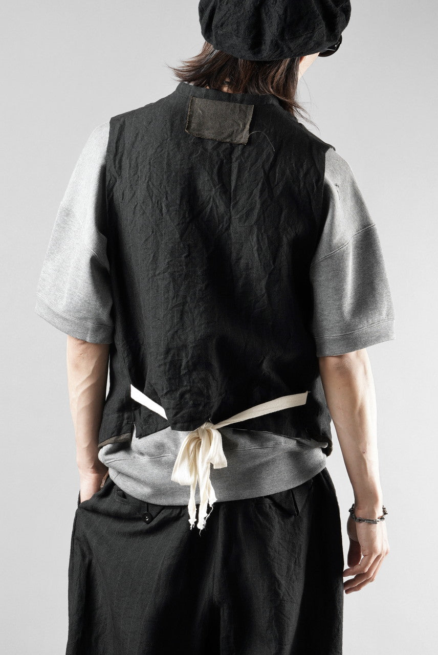 画像をギャラリービューアに読み込む, KLASICA "JEUNET" SQUARE SHAPED LOOSE VEST / OBSCURE STRIPED 3/3 MINI HBT (MID NIGHT)