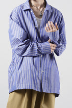 Load image into Gallery viewer, 【SAMPLE】A.F ARTEFACT LOOSE OVER SHIRT / STRIPE COTTON POPLIN (BLUE)