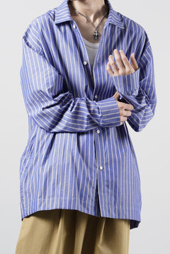 Load image into Gallery viewer, 【SAMPLE】A.F ARTEFACT LOOSE OVER SHIRT / STRIPE COTTON POPLIN (BLUE)