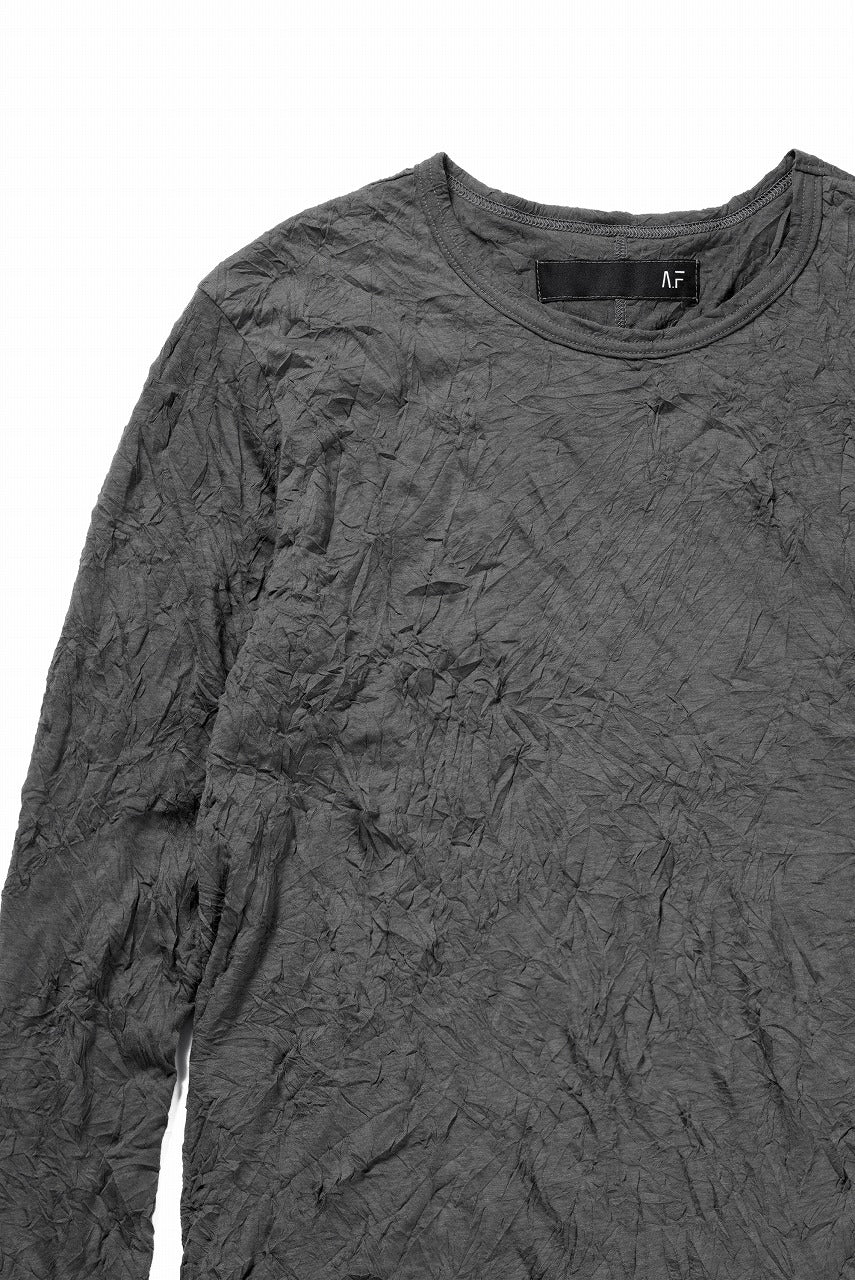 画像をギャラリービューアに読み込む, A.F ARTEFACT CRUMPLE DOUBLE LAYER L/S TOPS (GREY x GREY)