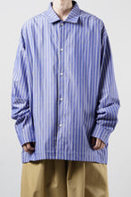 Load image into Gallery viewer, 【SAMPLE】A.F ARTEFACT LOOSE OVER SHIRT / STRIPE COTTON POPLIN (BLUE)