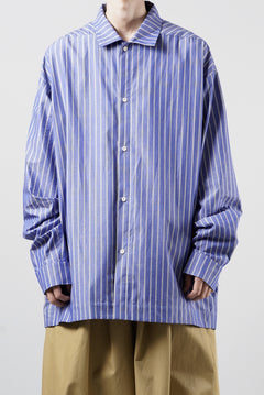Load image into Gallery viewer, 【SAMPLE】A.F ARTEFACT LOOSE OVER SHIRT / STRIPE COTTON POPLIN (BLUE)
