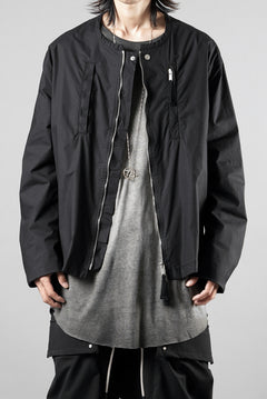 画像をギャラリービューアに読み込む, thom/krom COLLARLESS JACKET / STRETCH COTTON (BLACK)【26SS PRE SALE】