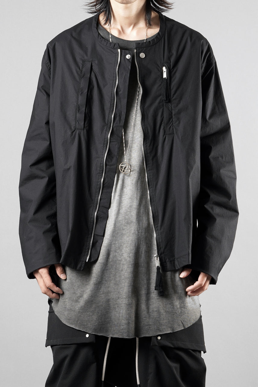 画像をギャラリービューアに読み込む, thom/krom COLLARLESS JACKET / STRETCH COTTON (BLACK)【26SS PRE SALE】