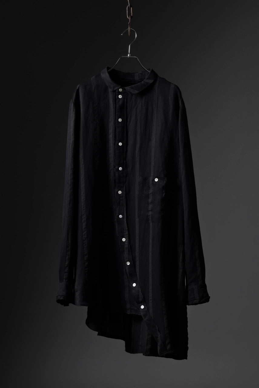 Aleksandr Manamis BIAS COLLAR STRIPE SHIRT (BLACK)