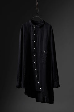 画像をギャラリービューアに読み込む, Aleksandr Manamis BIAS COLLAR STRIPE SHIRT (BLACK)