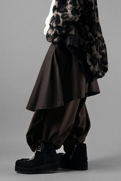 Load image into Gallery viewer, beauty : beast 8Q LAYERED SUPER WIDE SAROUEL PANTS (BROWN)