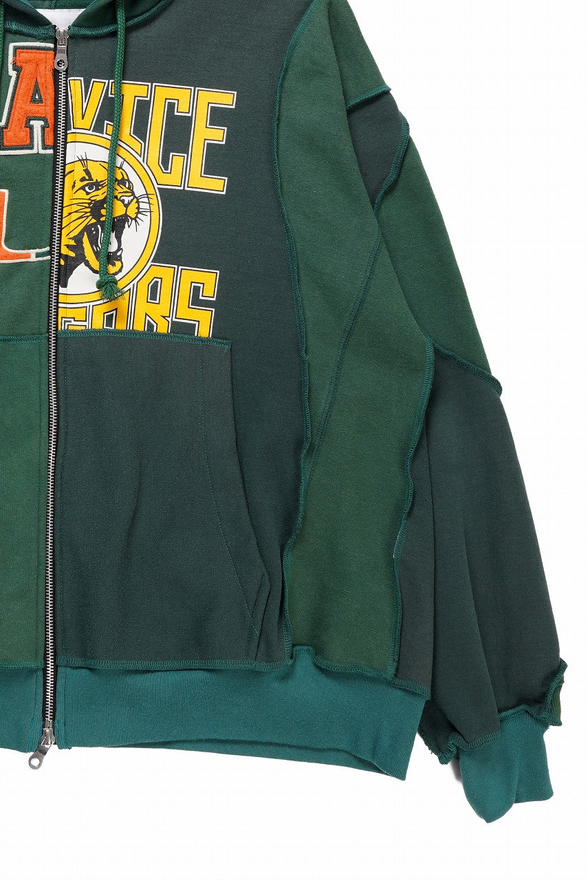 画像をギャラリービューアに読み込む, CHANGES REMAKE PANELED HOODIE (MULTI GREEN #B)