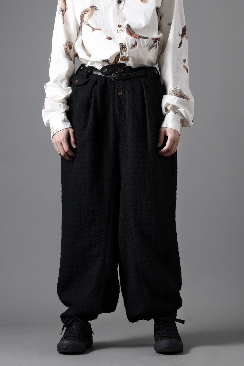 Aleksandr Manamis exclusive WOOLEN POCKET WIDE PANT (BLACK)