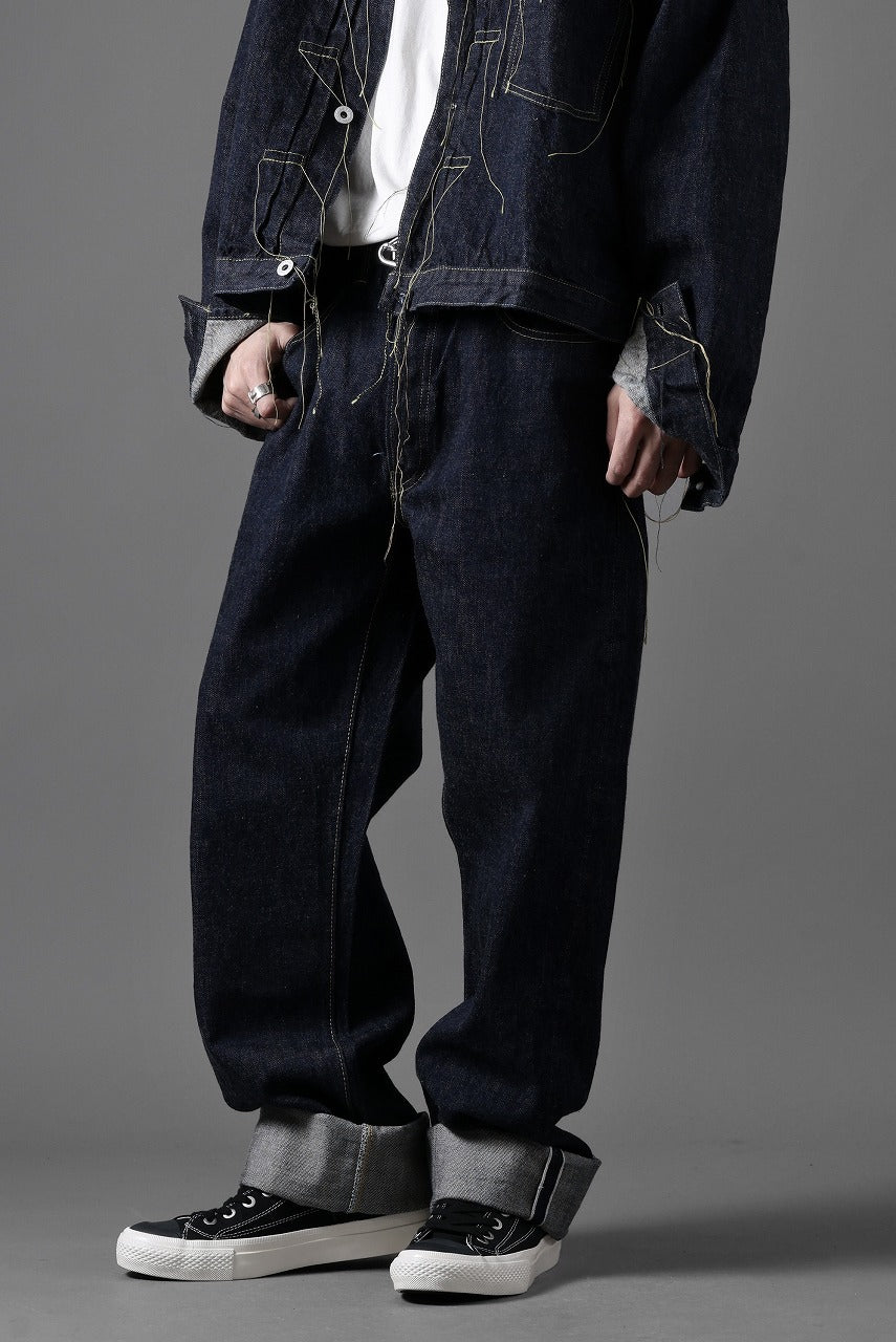 FULLCOUNT WWⅡ Model Brown Cotton Denim Pants / 13.7oz Zimbabwe Selvedge Denim (INDIGO BLUE / ONE WAHED)