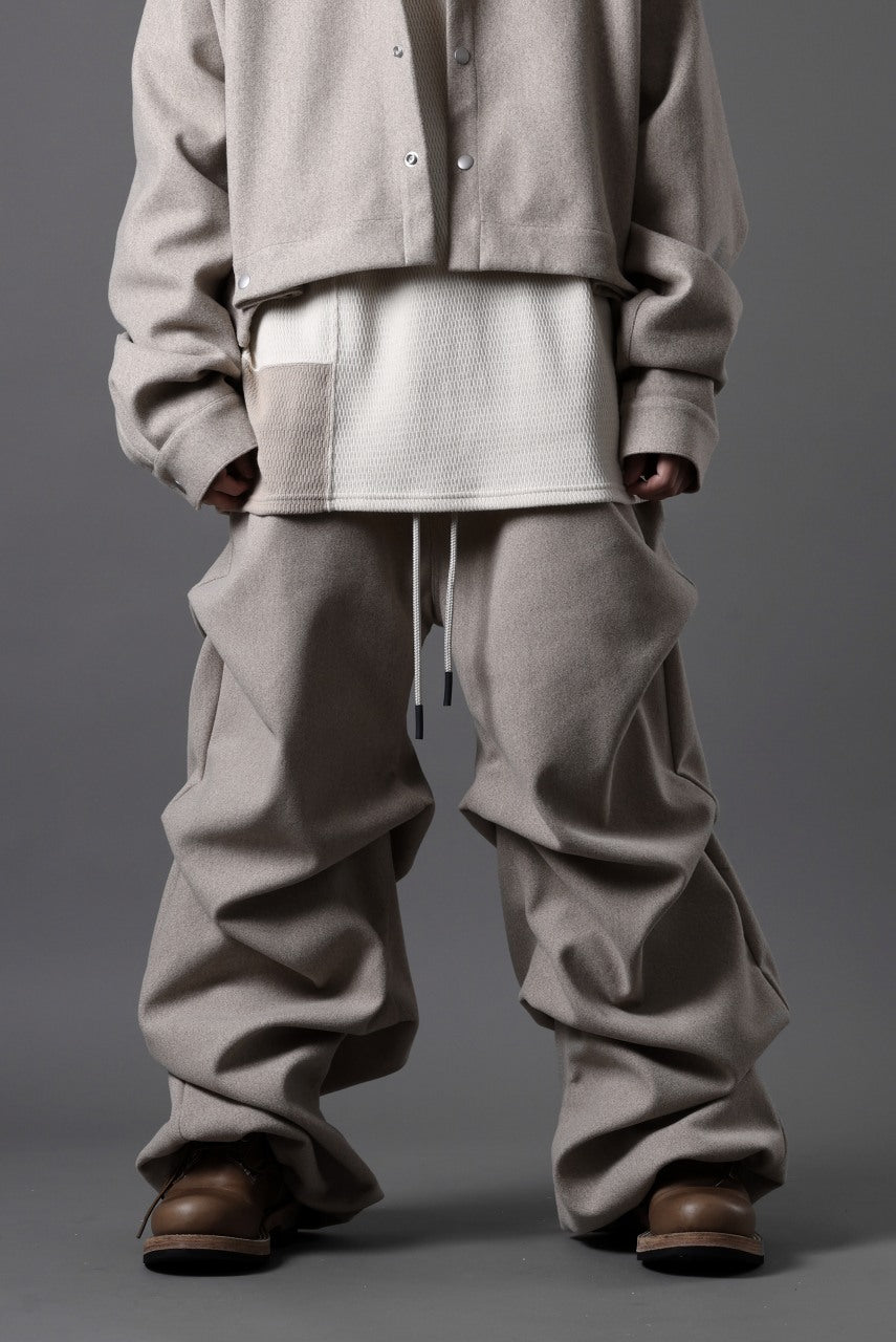 A.F ARTEFACT EXTREME WIDE BAGGY PANTS / KNIT JERSEY (BEIGE)