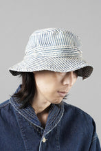 Load image into Gallery viewer, MADNESS RAILROAD HICKORY STRIPE BUCKET HAT (INDIGO x WHITE)