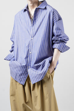 Load image into Gallery viewer, 【SAMPLE】A.F ARTEFACT LOOSE OVER SHIRT / STRIPE COTTON POPLIN (BLUE)
