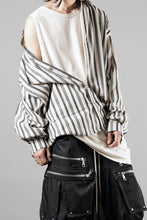 画像をギャラリービューアに読み込む, A.F ARTEFACT STAND COLLAR SHIRT / VERTICAL STRIPE (CREAM x LIGHT GREY)