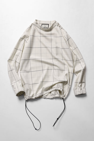 N/07 exclusive MOCK NECK PULLOVER / WINDOWPANE CHECK TR TWILL (IVORY)