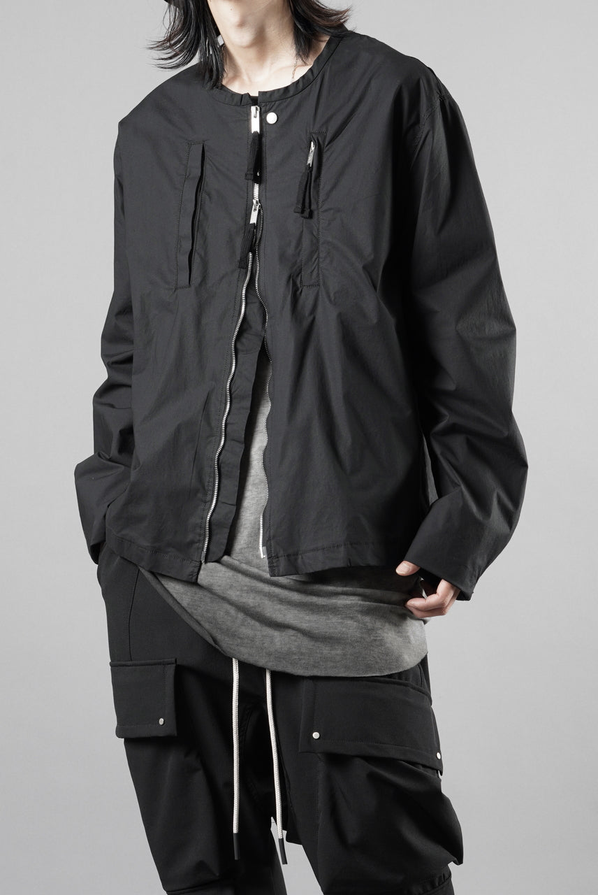 画像をギャラリービューアに読み込む, thom/krom COLLARLESS JACKET / STRETCH COTTON (BLACK)【26SS PRE SALE】