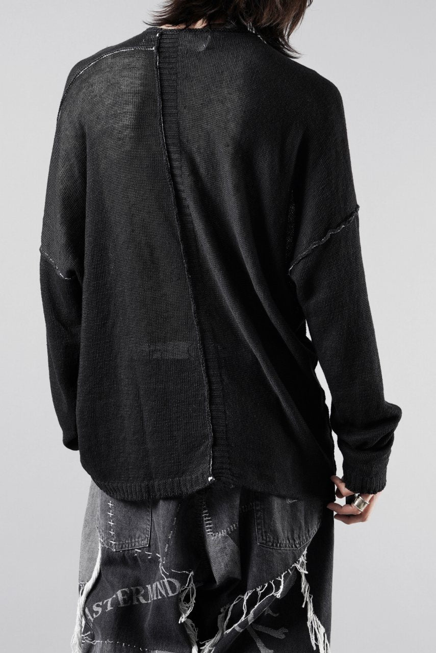 Load image into Gallery viewer, ISABEL BENENATO Linen Crew-Neck Sweater (BLACK)