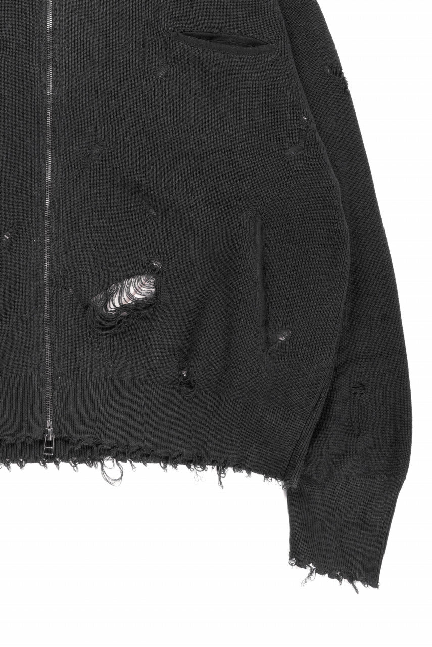 画像をギャラリービューアに読み込む, Professor.E DESTROYED KNIT JACKET (BLACK)