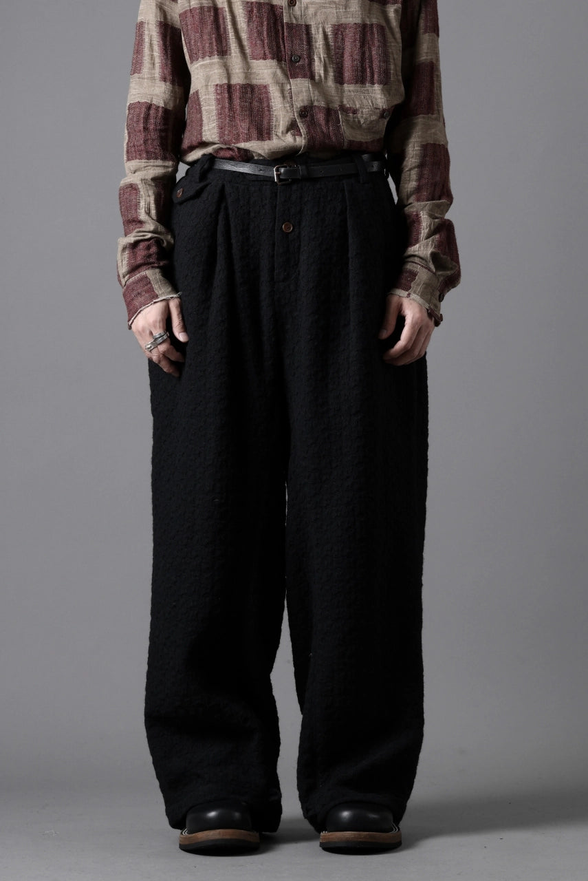 Aleksandr Manamis exclusive WOOLEN POCKET WIDE PANT (BLACK)