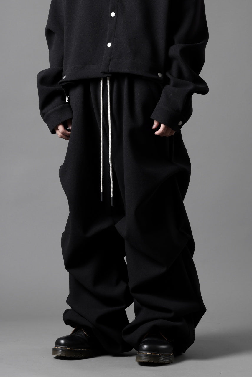 A.F ARTEFACT EXTREME WIDE BAGGY PANTS / KNIT JERSEY (BLACK)