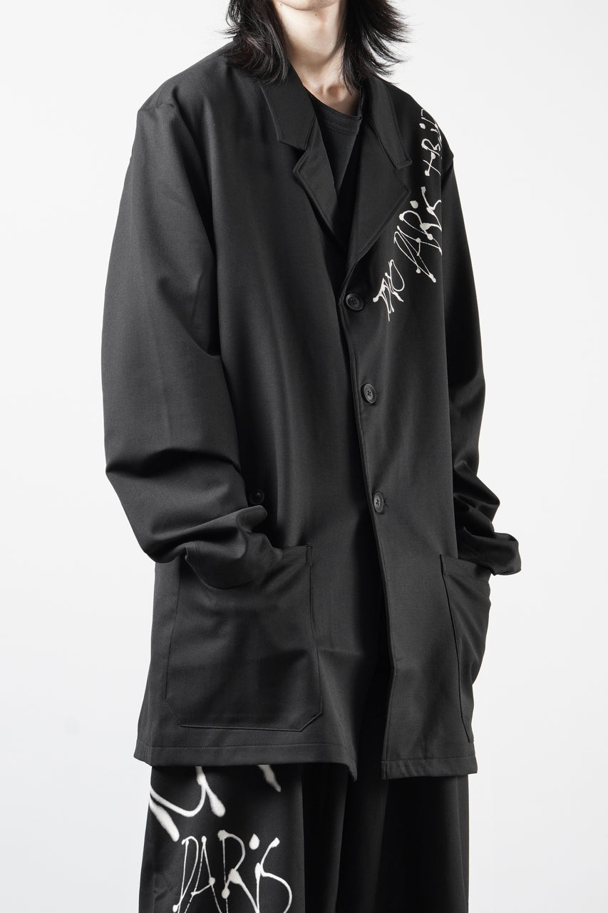 Load image into Gallery viewer, Y-3 Yohji Yamamoto CHITO CITY GRAPHIC WOOL BLAZER (BLACK)