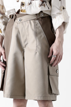 画像をギャラリービューアに読み込む, Feng Chen Wang PATCHWORK SHORTS (KHAKI/BROWN)