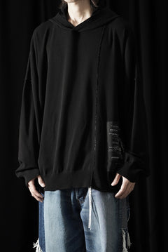 Load image into Gallery viewer, ISABEL BENENATO Viscose Knit Patch Hoodie (BLACK)