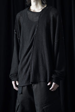 Load image into Gallery viewer, ISABEL BENENATO Linen Crew-Neck Sweater (BLACK)