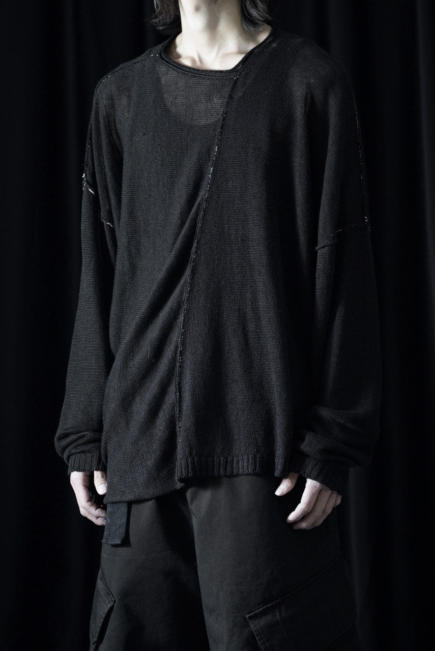 Load image into Gallery viewer, ISABEL BENENATO Linen Crew-Neck Sweater (BLACK)