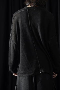 Load image into Gallery viewer, ISABEL BENENATO Linen Crew-Neck Sweater (BLACK)