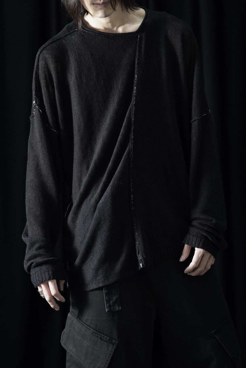 Load image into Gallery viewer, ISABEL BENENATO Linen Crew-Neck Sweater (BLACK)