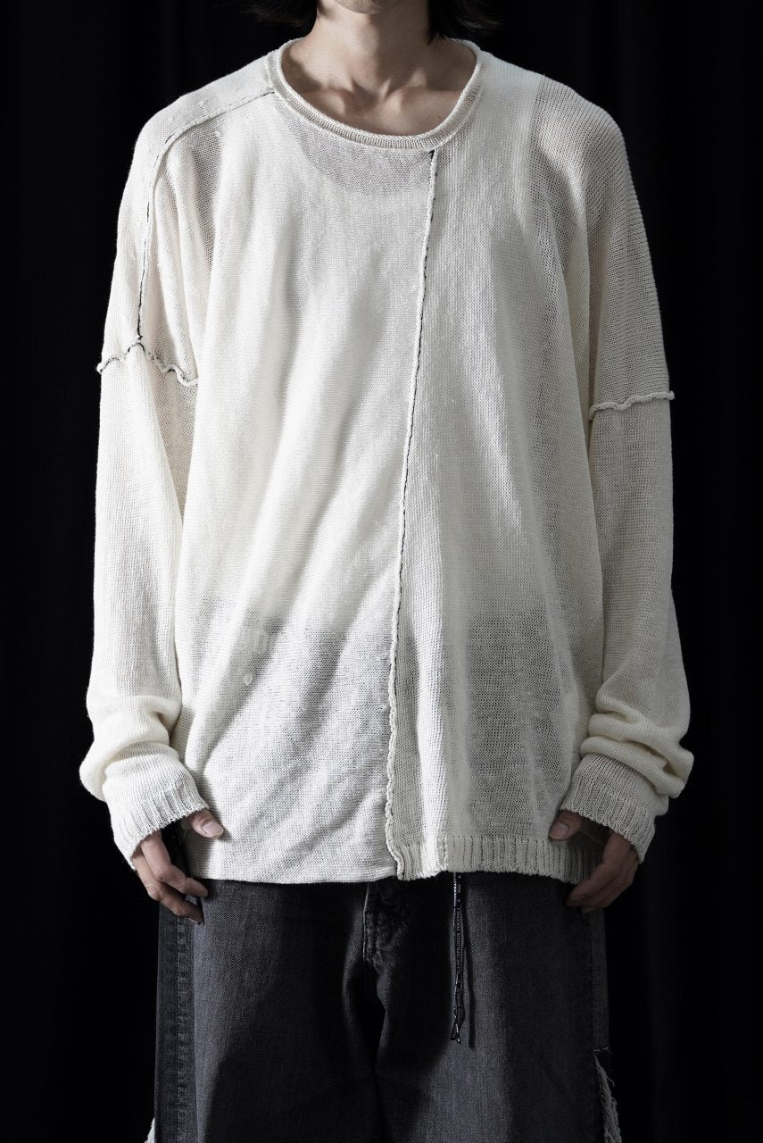 Load image into Gallery viewer, ISABEL BENENATO Linen Crew-Neck Sweater (WHITE)