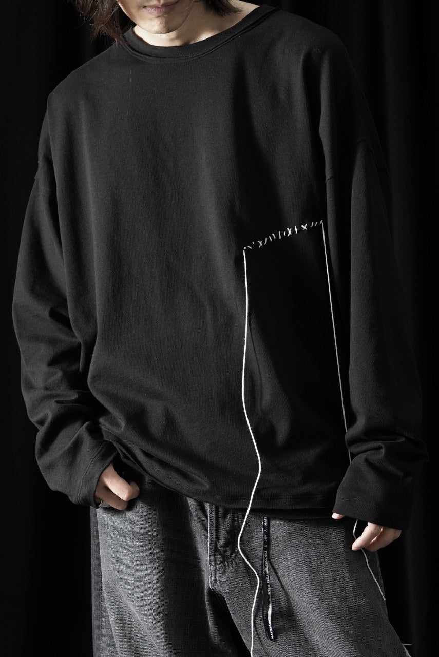 Load image into Gallery viewer, ISABEL BENENATO Cotton Jersey Long-Sleeved Stitched T-Shirt (BLACK)