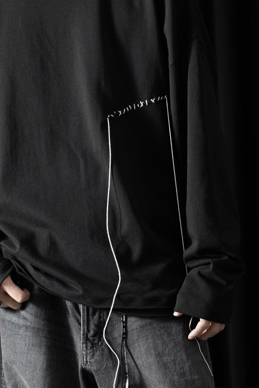 Load image into Gallery viewer, ISABEL BENENATO Cotton Jersey Long-Sleeved Stitched T-Shirt (BLACK)