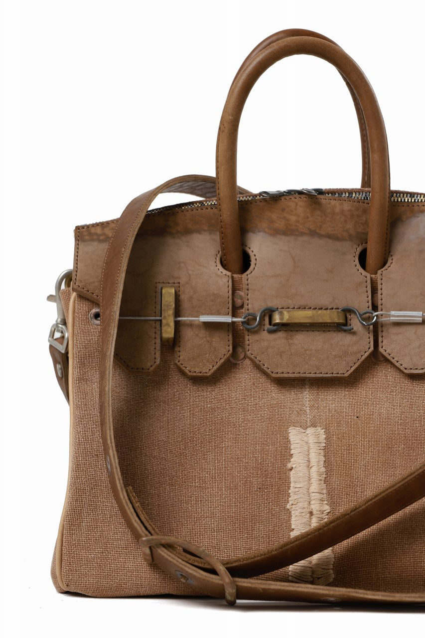 ierib exclusive Bark Bag #30 / Vintage JP SAKABUKURO Fabric + Marble Cordovan Leather (BROWN#A)