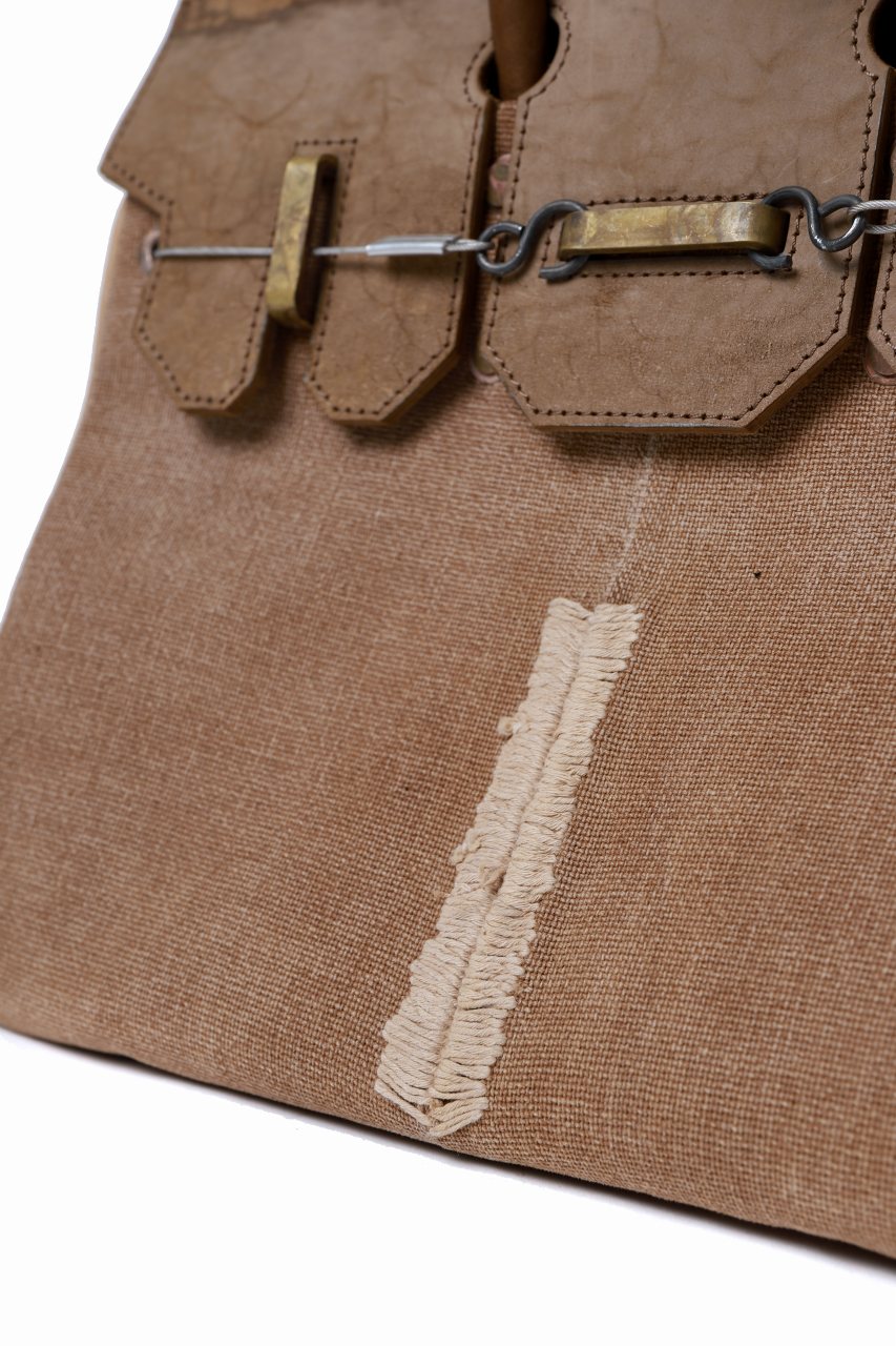 ierib exclusive Bark Bag #30 / Vintage JP SAKABUKURO Fabric + Marble Cordovan Leather (BROWN#A)